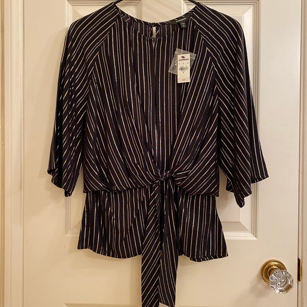 Express Gold & Black blouse
